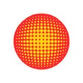Abstract Halftone Sphere with Dot Gradient on White Background Royalty Free Stock Photo