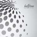 Abstract halftone sphere in grayscale color Royalty Free Stock Photo