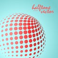 Abstract halftone sphere in red color Royalty Free Stock Photo