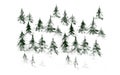 Abstract halftone textured gray green fir forest