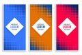 Abstract halftone vertical banners set