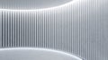 Abstract hall area with stylish slatted illuminated wall with copyspace, glossy top and concrete floor, product resentation Royalty Free Stock Photo