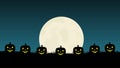 Halloween background with pumkin and moon