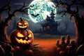 abstract halloween wallpaper or poster illustrations