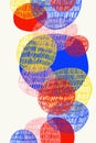 Abstract hand drawing of overlaid, colourful circles Royalty Free Stock Photo