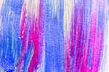 Abstract hand drawn acrylic painting creative art background.Closeup shot of brushstrokes colorful acrylic paint on canvas with b Royalty Free Stock Photo