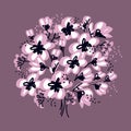 Abstract hand drawn apple blossom vector illustration Royalty Free Stock Photo