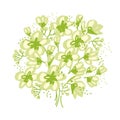 Abstract hand drawn apple blossom vector illustration Royalty Free Stock Photo