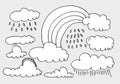 Abstract Hand Drawn Doodle Cloud Vector Illustration Royalty Free Stock Photo