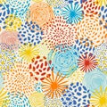 Abstract hand drawn fireworks seamless pattern