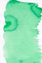 Abstract hand drawn green watercolor background, raster illustration Royalty Free Stock Photo