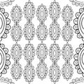 Abstract hand drawn ornaments on a white background, for coloring, coloring book, nature.
