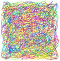 Abstract hand drawn scribble doodle colorful chaos pattern texture