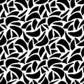 Abstract hand drawn seamless pattern, black shapeless spots on white background Royalty Free Stock Photo