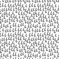 Abstract hand drawn seamless pattern with hook shape elements. Black and white texture. Royalty Free Stock Photo