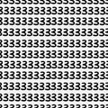 Abstract hand drawn seamless pattern with number 3 shape elements. Black and white texture. Royalty Free Stock Photo
