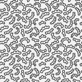 Abstract hand drawn seamless pattern with ruffles shape elements. Black and white texture. Royalty Free Stock Photo