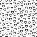 Abstract hand drawn seamless pattern with tulip flower shape elements. Black and white texture. Royalty Free Stock Photo