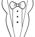 Abstract hand-drawn sketchy black tuxedo