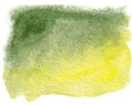 Abstract hand drawn watercolor background. Green and yellow watercolored background.