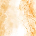 Abstract hand-drawn watercolor background. Orange background painted with watercolor with splashes. There is blank place for your