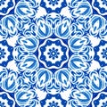 Abstract hand drawn watercolor tile seamless ornamental pattern. Elegant mandala flower for fabric and wallpapers