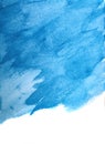 Abstract Hand-painted Art Background. Blue abstract watercolor on white background. Watercolor Textured Royalty Free Stock Photo