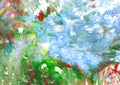 Abstract hand painted background. Mix of acrylic and watercolor. Decorative chaotic colorful texture for design. Hand drawn pictur Royalty Free Stock Photo