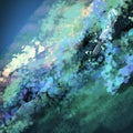 Abstract hand- painted surface Smudges blots spots stains splashes strokes splats Green blue black white colors Royalty Free Stock Photo