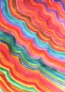 Hand painted watercolor background. Rainbow wavy stripes. Decorative chaotic colorful texture for design. Hand drawn picture on pa Royalty Free Stock Photo