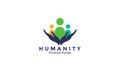 Abstract hand pray with community charity logo vector symbol icon design illustration