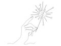 abstract hand sparkler continuous one line art