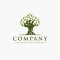 Abstract hand and tree logo vector icon Royalty Free Stock Photo