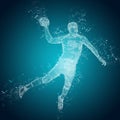 Abstract handball player in action Royalty Free Stock Photo