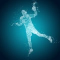 Abstract handball player in action Royalty Free Stock Photo