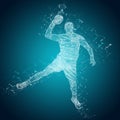 Abstract handball player in action Royalty Free Stock Photo