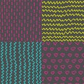 Abstract handdrawn seamless patterns set. Simple texture for backround, fabric or other types of design.