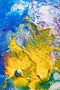 Abstract Handpainting iA cloud of Yellow in Blue Royalty Free Stock Photo