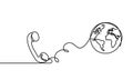 Abstract handset with globus as line drawing