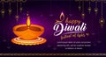 Abstract Happy Diwali Illustration with traditional diya