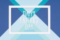 Abstract Happy Fathers Day multicoloured paper texture minimalism background. Minimal Happy Fathers Day greeting card.