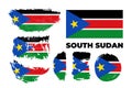 Abstract happy independence day of South Sudan with national brush flag