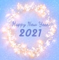 Art Abstract 2021 Happy New Year banner or greeting card background