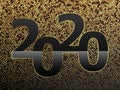 Abstract 2020 happy new year golden background