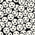 Abstract happy smiley seamless vector pattern background Royalty Free Stock Photo