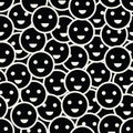 Abstract happy smiley seamless vector pattern background Royalty Free Stock Photo