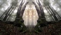 Abstract haunted mirrored forest Royalty Free Stock Photo