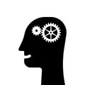 abstract head and gear like mind process icon Royalty Free Stock Photo