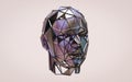 Abstract head meash polygon technology illustration, artificial intelligence ai concept 3d rendering Royalty Free Stock Photo