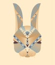 The abstract head of rabbit geometry vector illustration